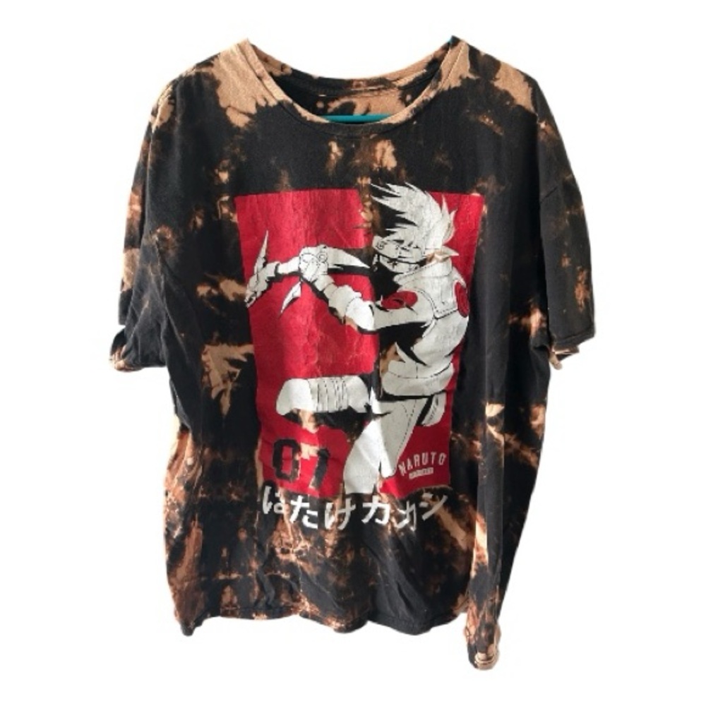 Naruto Graphic Bleach Dye T-Shirt/Size 2 XL
